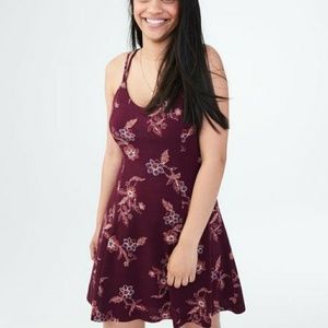 Burgundy floral dress